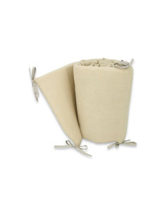 BN-6426972029995,Aparatoare pentru patut, Qmini, Din muselina dubla, 180x30 cm, Cu panglici, Din material certificat Oeko Tex St