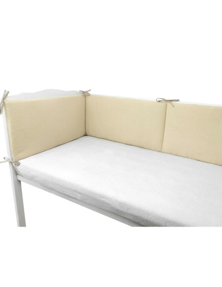 BN-6426972029995,Aparatoare pentru patut, Qmini, Din muselina dubla, 180x30 cm, Cu panglici, Din material certificat Oeko Tex St