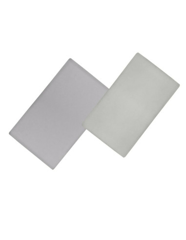 BN-LO-BAMBOO_SHEET_OFF_WHITE_GREY_118x60,Set cearceafuri cu elastic, Lionelo, Pentru patuturi 120 x 60 cm, Pentru saltele de max