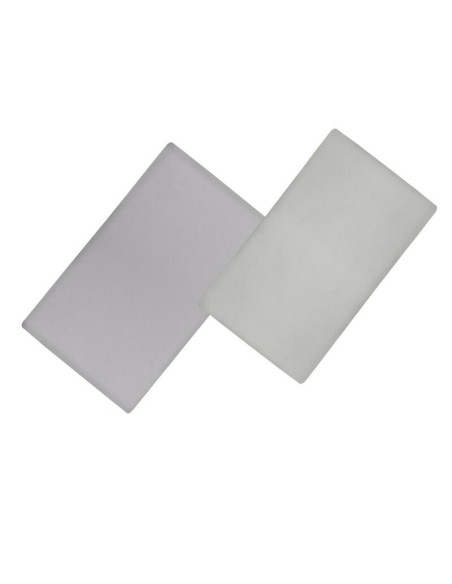 BN-LO-BAMBOO_SHEET_OFF_WHITE_GREY_118x60,Set cearceafuri cu elastic, Lionelo, Pentru patuturi 120 x 60 cm, Pentru saltele de max