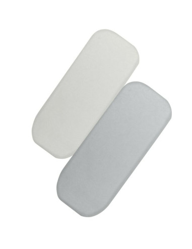 BN-LO-BAMBOO_SHEET_OFF_WHITE_GREY_70x28,Set cearceafuri cu elastic, Lionelo, 70x28 cm, Pentru landouri si patutul co-sleeper Mal