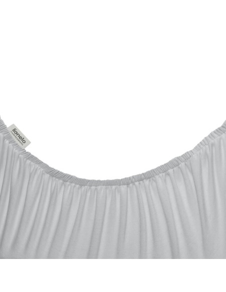BN-LO-BAMBOO_SHEET_OFF_WHITE_GREY_70x28,Set cearceafuri cu elastic, Lionelo, 70x28 cm, Pentru landouri si patutul co-sleeper Mal