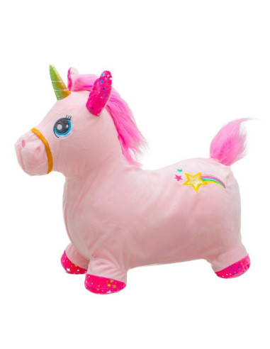 BN-56430,Jucarie gonflabila de plus cu sunete, Baby Mix, In forma de unicorn, Husa moale detasabila, Cu pompa inclusa, Pana la 7