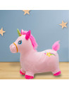 BN-56430,Jucarie gonflabila de plus cu sunete, Baby Mix, In forma de unicorn, Husa moale detasabila, Cu pompa inclusa, Pana la 7
