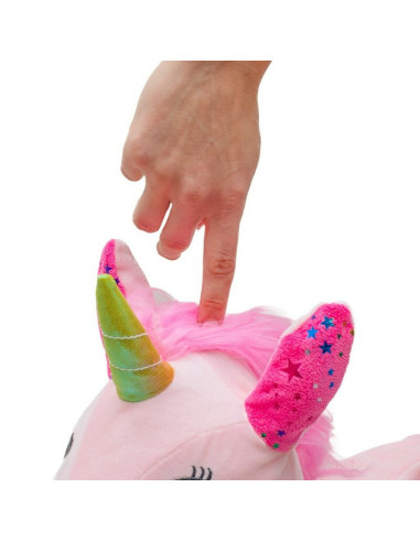 BN-56430,Jucarie gonflabila de plus cu sunete, Baby Mix, In forma de unicorn, Husa moale detasabila, Cu pompa inclusa, Pana la 7
