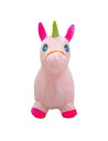 BN-56430,Jucarie gonflabila de plus cu sunete, Baby Mix, In forma de unicorn, Husa moale detasabila, Cu pompa inclusa, Pana la 7