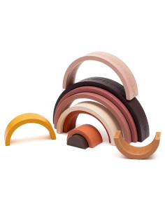 BN-57338,Jucarie pentru stivuire Montessori, Baby Mix, Curcubeu, Stimuleaza abilitatile motorii fine si coordonarea ochi-mana, D