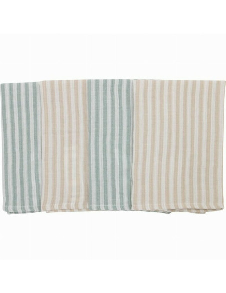 BN-87769,Set 4 lavete, Bubaba, Din muselina, Dimensiune 40x40 cm, Pentru spalarea si ingrijirea fetei si a corpului bebelusului 