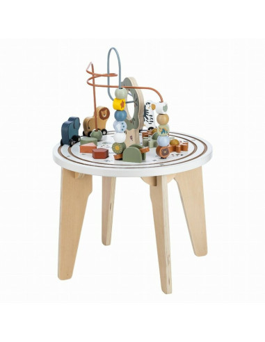 BN-86724,Masuta Montessori cu activitati, Free2Play, Cu multiple activitati, Dezvolta coordonarea ochi-mana, Din lemn, 18 luni+,