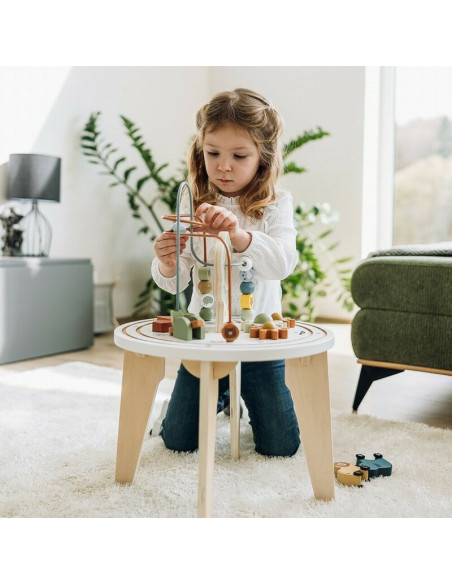 BN-86724,Masuta Montessori cu activitati, Free2Play, Cu multiple activitati, Dezvolta coordonarea ochi-mana, Din lemn, 18 luni+,