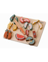 BN-85130,Set fructe feliate, Free2Play, Cu inchidere velcro, Din lemn, 20 piese, Multicolor