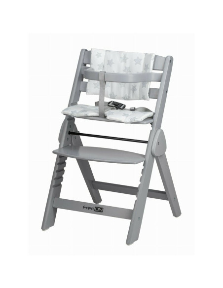 BN-86496,Scaun de masa, FreeON, Finny Fold, 6 luni - 15 Kg, Reglabil pe inaltime, Pernuta, Pliabil, Gray