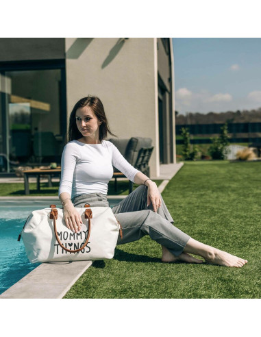 BN-86656,Geanta mamici, FreeON, Mommy things, Spatioasa si practica, Cu multiple buzunare, Include si 2 genti mai mici, Beige
