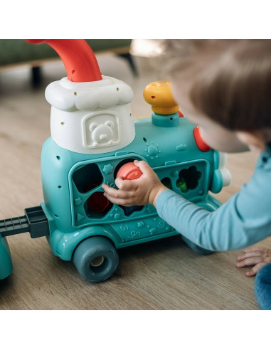 BN-86434,Antemergator 5 in 1 Magic Train, Free2Move, Cu diverse activitati de joaca, Panou Educational, Efecte sonore si luminoa