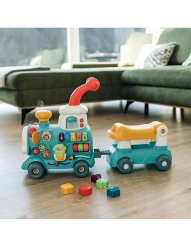 BN-86434,Antemergator 5 in 1 Magic Train, Free2Move, Cu diverse activitati de joaca, Panou Educational, Efecte sonore si luminoa