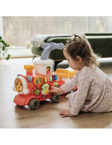 BN-86441,Antemergator 5 in 1 Magic Train, Free2Move, Cu diverse activitati de joaca, Panou Educational, Efecte sonore si luminoa