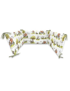 BN-6426972030502,Aparatoare pentru patut, Qmini, Din bumbac certificat Oeko Tex Standard 100, 180x30 cm, Cu panglici, Fox on bik