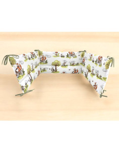 BN-6426972030502,Aparatoare pentru patut, Qmini, Din bumbac certificat Oeko Tex Standard 100, 180x30 cm, Cu panglici, Fox on bik 2