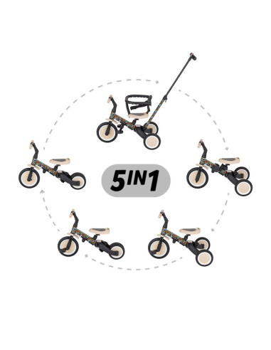 BN-613481,Tricicleta, Petite&Mars, Turbo, Editie limitata, 5 in 1, Multifunctionala, Vehicul de impins, Bicicleta cu/fara pedale