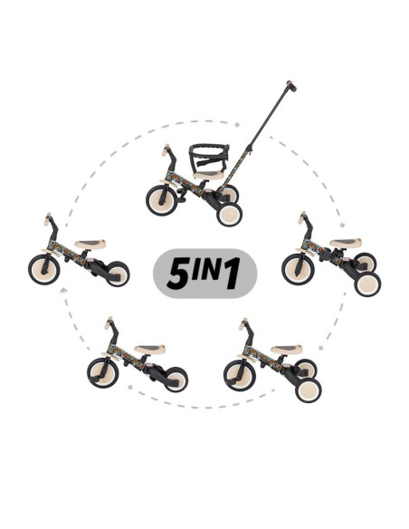 BN-613481,Tricicleta, Petite&Mars, Turbo, Editie limitata, 5 in 1, Multifunctionala, Vehicul de impins, Bicicleta cu/fara pedale