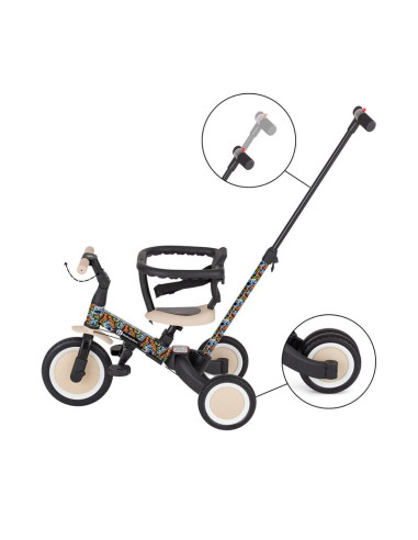 BN-613481,Tricicleta, Petite&Mars, Turbo, Editie limitata, 5 in 1, Multifunctionala, Vehicul de impins, Bicicleta cu/fara pedale