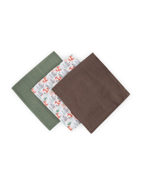 BN-415366,Set 3 scutece, Petite&Mars, Moussy, Din muselina de bambus, Hipoalergenice, 68 x 68 cm, Certificate Oeko Tex Standard 
