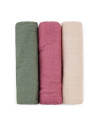 BN-415369,Set 3 scutece, Petite&Mars, Moussy, Din muselina de bambus, Hipoalergenice, 68 x 68 cm, Certificate Oeko Tex Standard