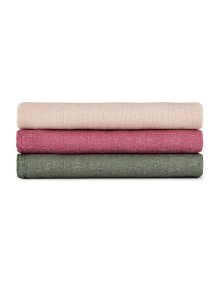 BN-415369,Set 3 scutece, Petite&Mars, Moussy, Din muselina de bambus, Hipoalergenice, 68 x 68 cm, Certificate Oeko Tex Standard 
