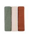 BN-415370,Set 3 scutece, Petite&Mars, Moussy, Din muselina de bambus, Hipoalergenice, 68 x 68 cm, Certificate Oeko Tex Standard