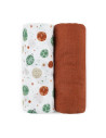 BN-417367,Set 2 scutece, Petite&Mars, Misty, Din muselina de bambus, Hipoalergenice, Dimensiuni mari, 120 x 120 cm, Certificate 