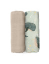 BN-417368,Set 2 scutece, Petite&Mars, Misty, Din muselina de bambus, Hipoalergenice, Dimensiuni mari, 120 x 120 cm, Certificate 
