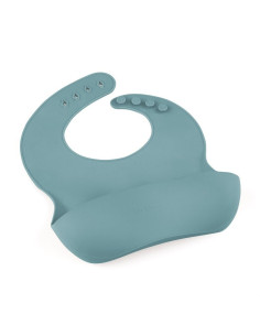 BN-706767,Baveta moale, Petite&Mars, Take&Match, Reglabila, Cu buzunar colector, Silicon, Fara BPA, 6 luni+, Frosted Sky, Albast 2