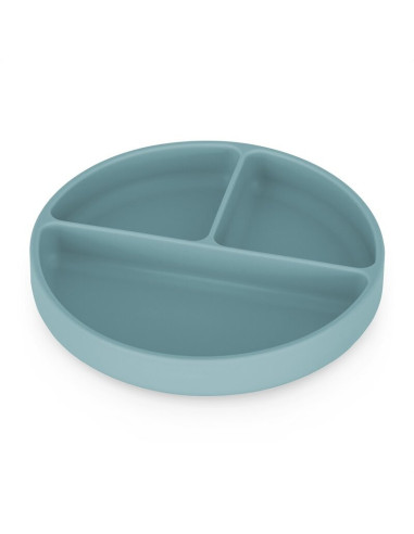 BN-715767,Farfurie compartimentata, Petite&Mars, Take&Match, Din silicon, Rotunda, Cu ventuza si 3 compartimente, Adecvata pentr