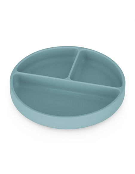 BN-715767,Farfurie compartimentata, Petite&Mars, Take&Match, Din silicon, Rotunda, Cu ventuza si 3 compartimente, Adecvata pentr