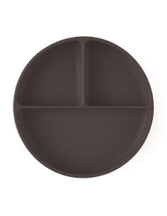 BN-715768,Farfurie compartimentata, Petite&Mars, Take&Match, Din silicon, Rotunda, Cu ventuza si 3 compartimente, Adecvata pentr