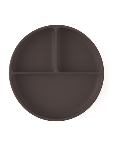 BN-715768,Farfurie compartimentata, Petite&Mars, Take&Match, Din silicon, Rotunda, Cu ventuza si 3 compartimente, Adecvata pentr