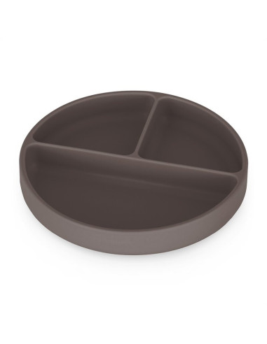 BN-715768,Farfurie compartimentata, Petite&Mars, Take&Match, Din silicon, Rotunda, Cu ventuza si 3 compartimente, Adecvata pentr