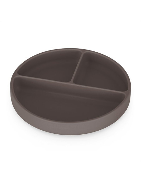 BN-715768,Farfurie compartimentata, Petite&Mars, Take&Match, Din silicon, Rotunda, Cu ventuza si 3 compartimente, Adecvata pentr
