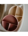 BN-715768,Farfurie compartimentata, Petite&Mars, Take&Match, Din silicon, Rotunda, Cu ventuza si 3 compartimente, Adecvata pentr