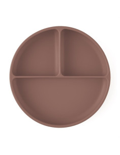 BN-715769,Farfurie compartimentata, Petite&Mars, Take&Match, Din silicon, Rotunda, Cu ventuza si 3 compartimente, Adecvata pentr