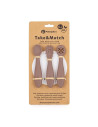 BN-721769,Set 3 lingurite, Petite&Mars, Take&Match, Din silicon, Diverse forme, Pentru supa, paste, alimente usoare, Dezvolta si