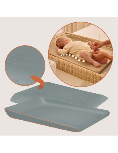 BN-LO-MEGS_GREY_DOVE,Saltea de infasat, Lionelo, Megs, Moale, Utilizabil si fara husa, Impermeabila, Design ergonomic, 70x49 cm,