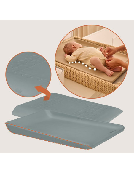 BN-LO-MEGS_GREY_DOVE,Saltea de infasat, Lionelo, Megs, Moale, Utilizabil si fara husa, Impermeabila, Design ergonomic, 70x49 cm,