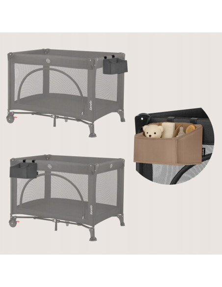 BN-LO-SIDEPOCKET_SMALL_GREY,Organizator multifunctional, Lionelo, Sidepocket S, 26x12x15 cm, 2 compartimente, Universal, Constru
