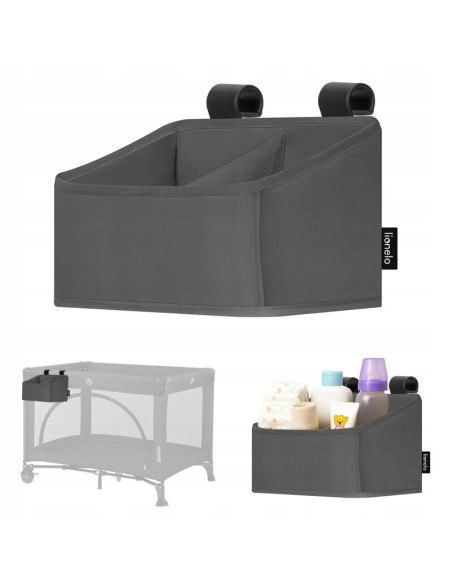 BN-LO-SIDEPOCKET_SMALL_GREY,Organizator multifunctional, Lionelo, Sidepocket S, 26x12x15 cm, 2 compartimente, Universal, Constru
