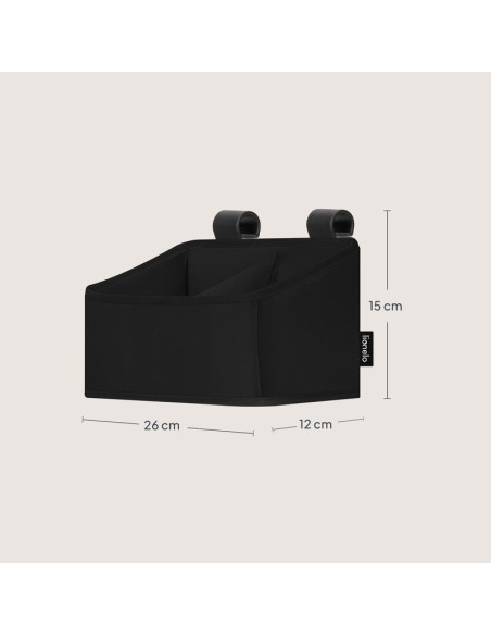 BN-LO-SIDEPOCKET_SMALL_BLACK,Organizator multifunctional, Lionelo, Sidepocket S, 26x12x15 cm, 2 compartimente, Universal, Constr