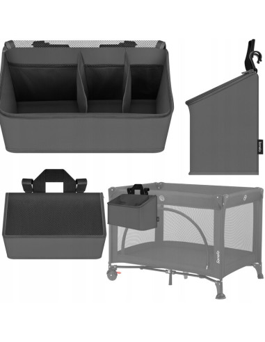 BN-LO-SIDEPOCKET_MEDIUM_GREY,Organizator multifunctional, Lionelo, Sidepocket M, 43x15x23 cm, 3 compartimente, Universal, Constr