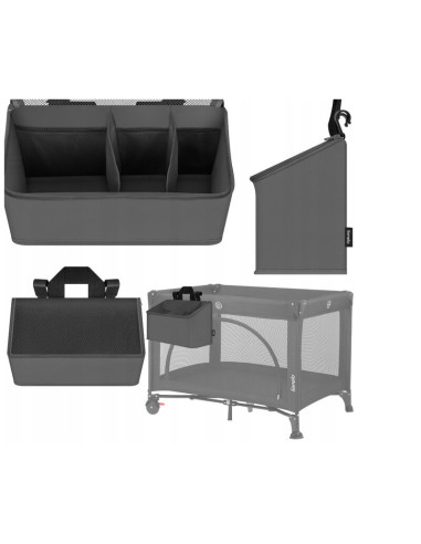 BN-LO-SIDEPOCKET_MEDIUM_GREY,Organizator multifunctional, Lionelo, Sidepocket M, 43x15x23 cm, 3 compartimente, Universal, Constr
