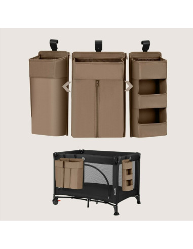 BN-LO-SIDEPOCKET_LARGE_BEIGE,Organizator multifunctional, Lionelo, Sidepocket L, 58x11x58 cm, 3 parti independente cu multiple b