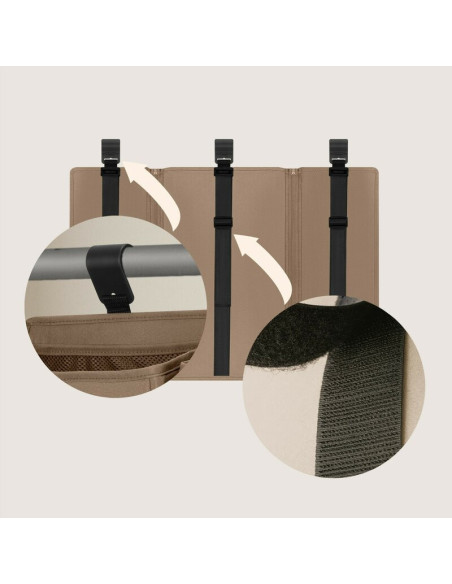 BN-LO-SIDEPOCKET_LARGE_BEIGE,Organizator multifunctional, Lionelo, Sidepocket L, 58x11x58 cm, 3 parti independente cu multiple b